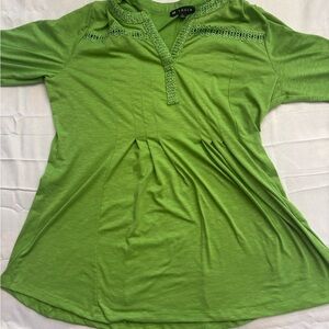 SOLD   NTouch Vibrant Lime Tunic Top